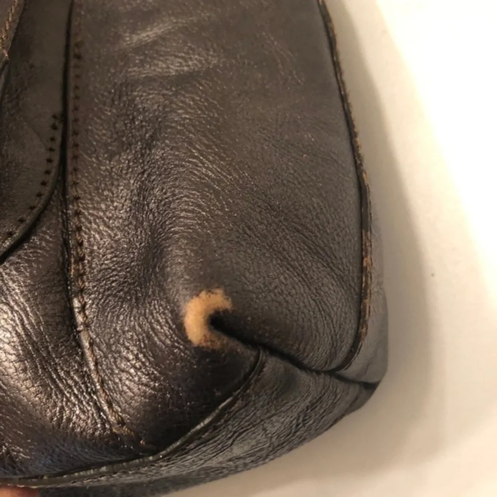 Fossil dark silver messenger bag